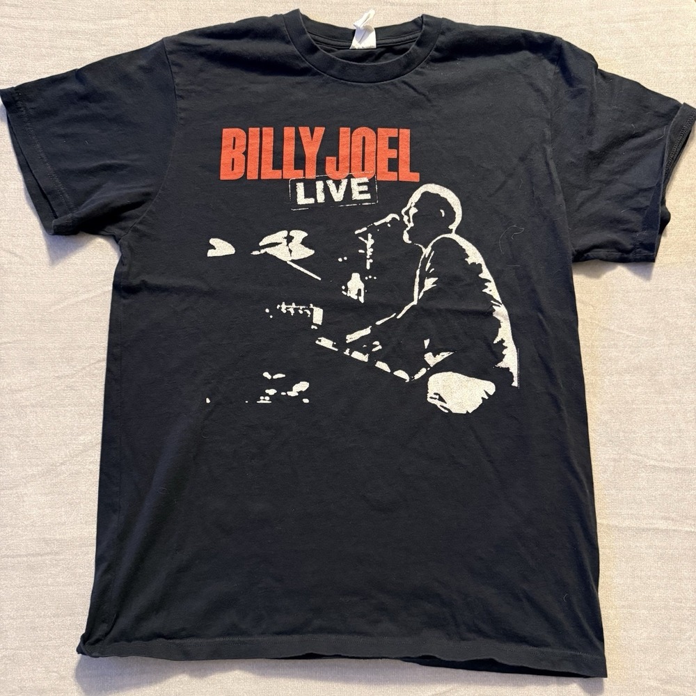 Billy Joel Live Tour T-Shirt 2015 — Men's Large — Black — Concert Tee